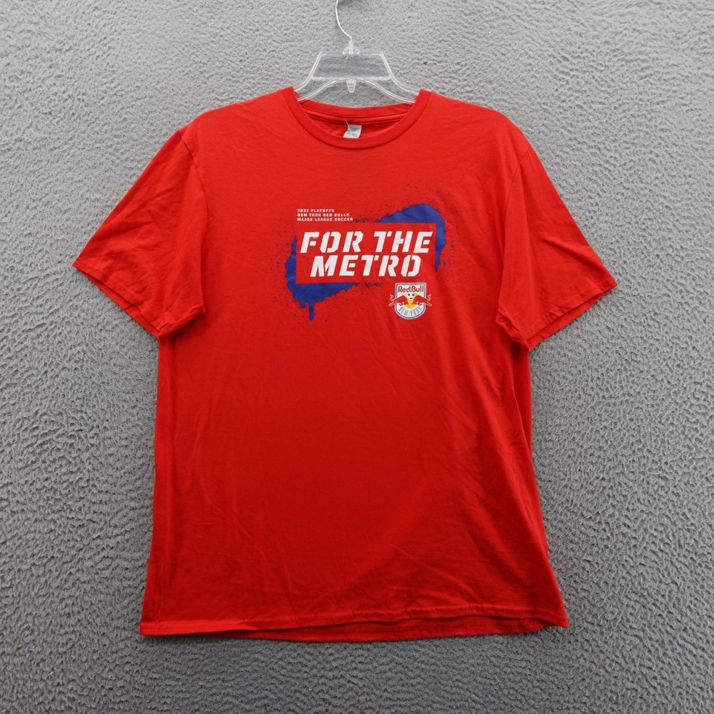 Red Bulls For‎ The Metro Fanatics MLS Soccer TShirt Large Red Mens NWT